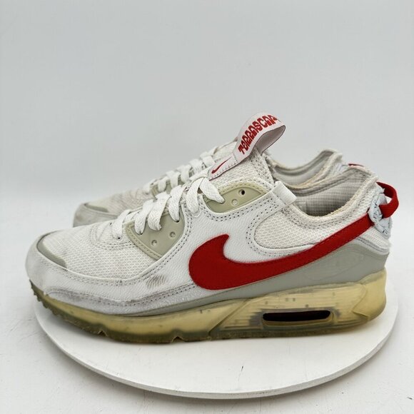 Nike Air Max Terrascape 90 Men Size 8.5 DQ3987-100 Summit White Red Shoes - Picture 1 of 12